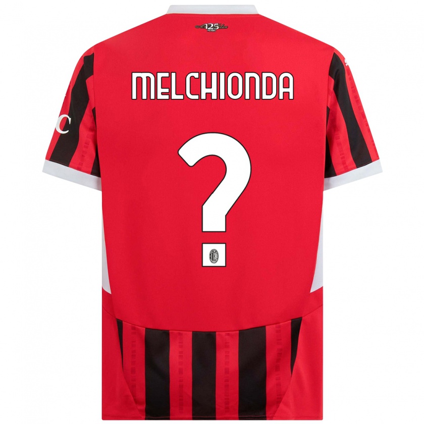 Kandiny Mujer Camiseta Marco Melchionda #0 Rojo Negro 1ª Equipación 2024/25 La Camisa Chile