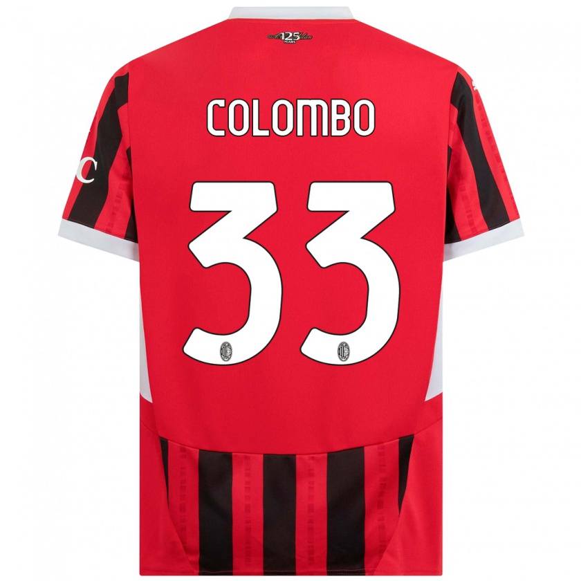 Kandiny Mujer Camiseta Federico Colombo #33 Rojo Negro 1ª Equipación 2024/25 La Camisa Chile