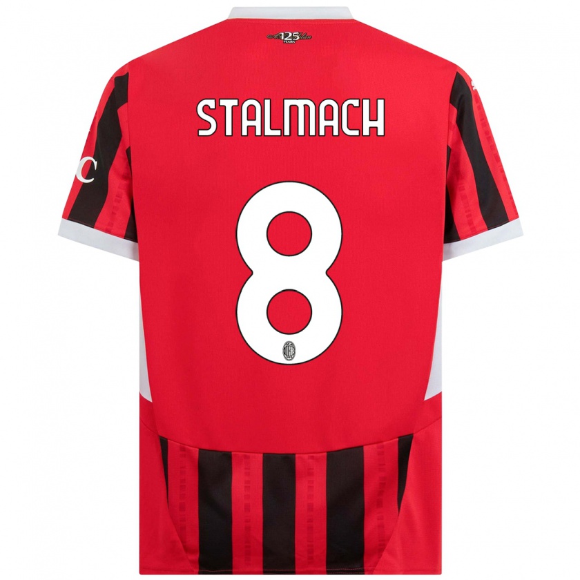 Kandiny Mujer Camiseta Dariusz Stalmach #8 Rojo Negro 1ª Equipación 2024/25 La Camisa Chile