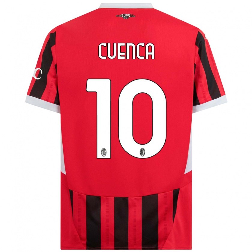 Kandiny Mujer Camiseta Hugo Cuenca #10 Rojo Negro 1ª Equipación 2024/25 La Camisa Chile