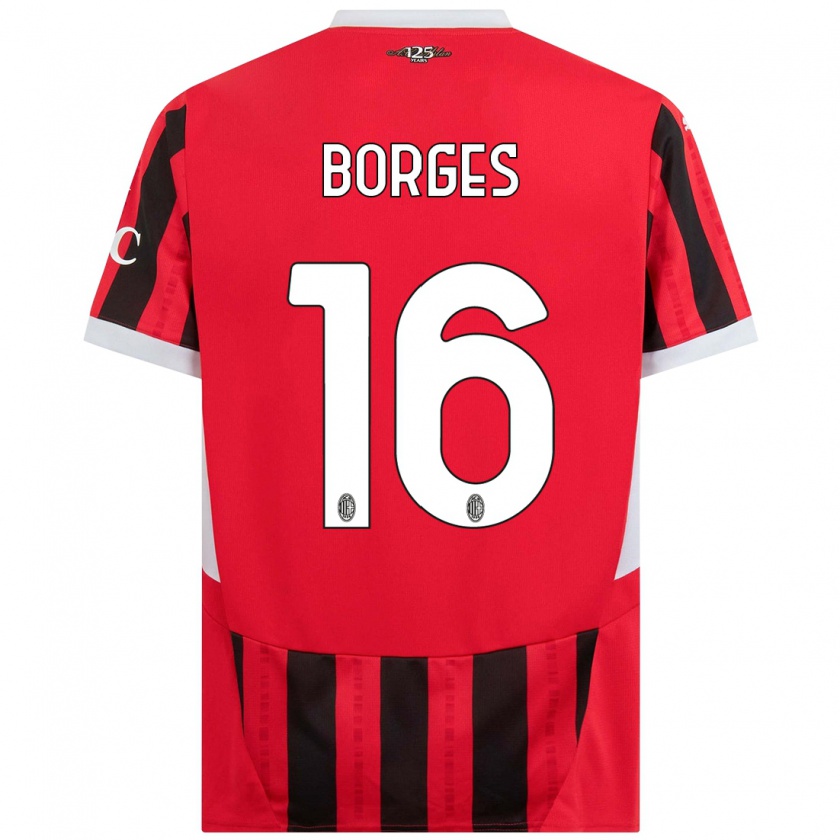 Kandiny Mujer Camiseta Lenny Borges #16 Rojo Negro 1ª Equipación 2024/25 La Camisa Chile