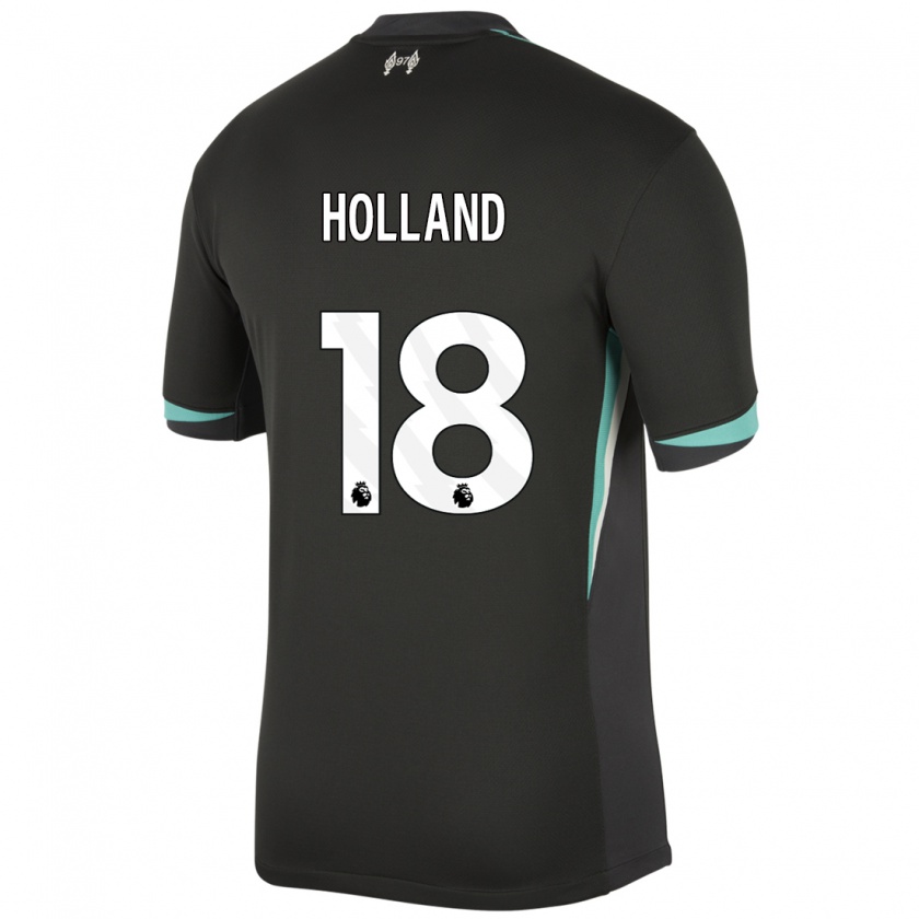 Kandiny Mujer Camiseta Ceri Holland #18 Negro Antracita Blanco 2ª Equipación 2024/25 La Camisa Chile