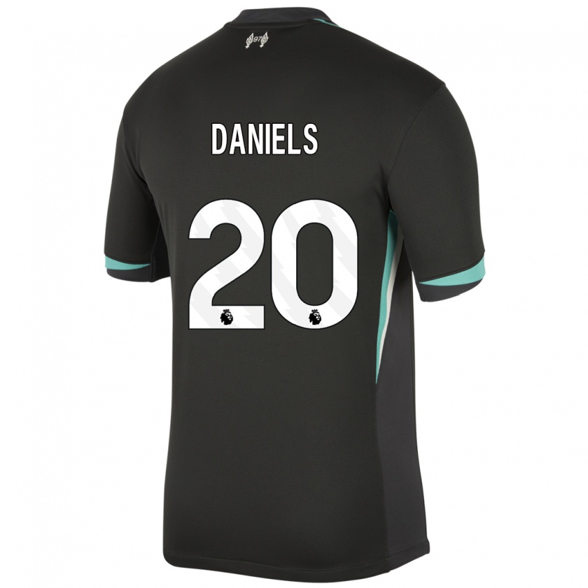 Kandiny Mujer Camiseta Yana Daniëls #20 Negro Antracita Blanco 2ª Equipación 2024/25 La Camisa Chile