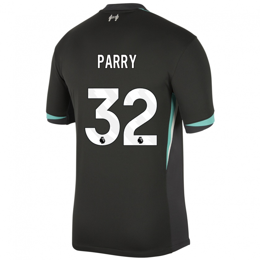 Kandiny Mujer Camiseta Lucy Parry #32 Negro Antracita Blanco 2ª Equipación 2024/25 La Camisa Chile