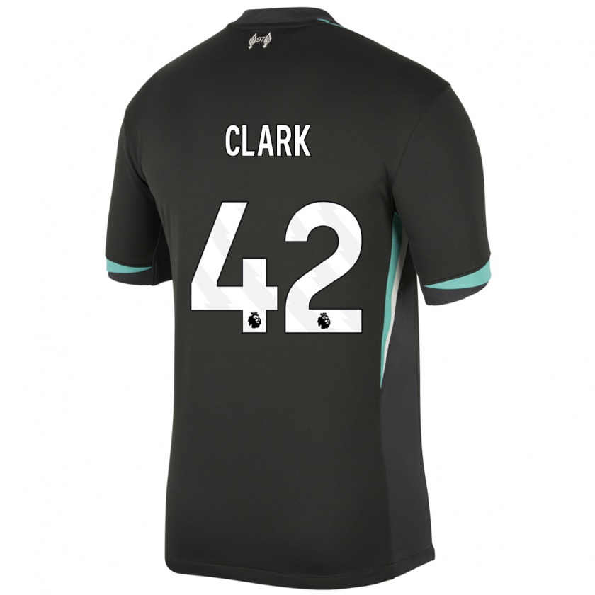 Kandiny Mujer Camiseta Bobby Clark #42 Negro Antracita Blanco 2ª Equipación 2024/25 La Camisa Chile