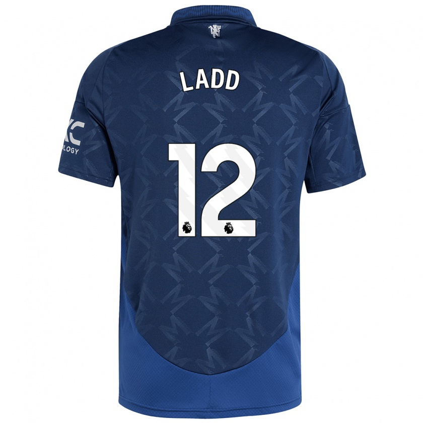 Kandiny Mujer Camiseta Hayley Ladd #12 Índigo 2ª Equipación 2024/25 La Camisa Chile