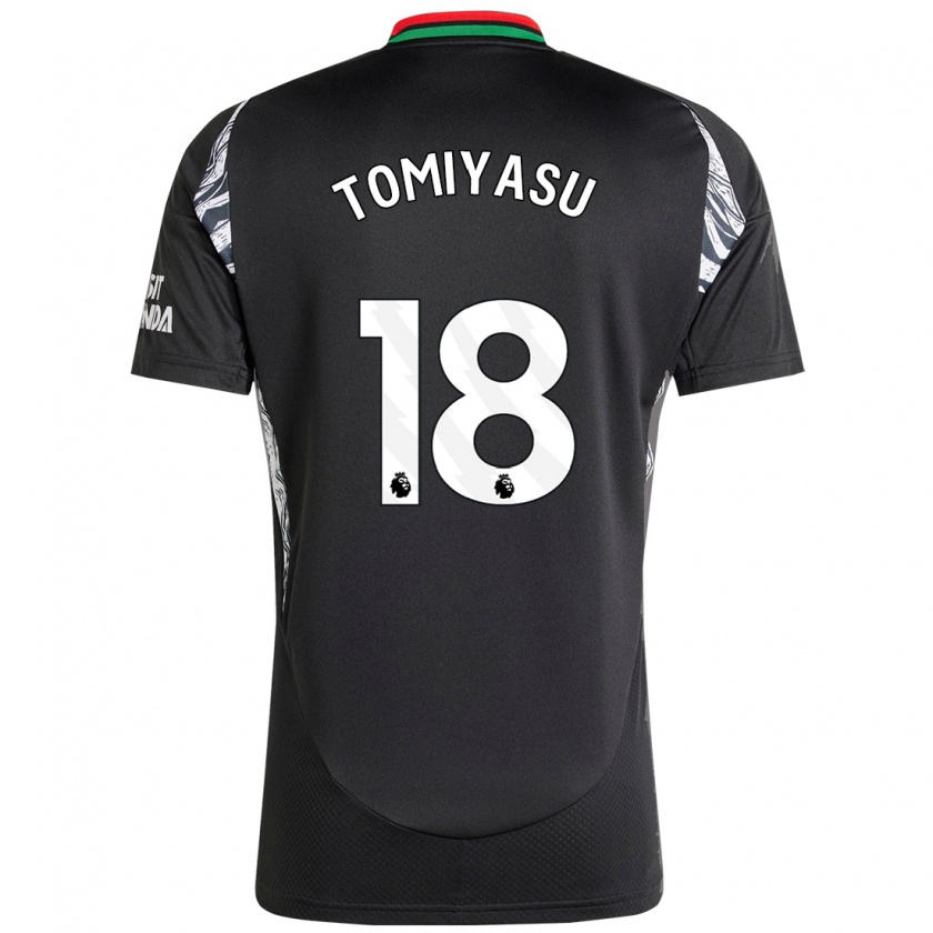 Kandiny Mujer Camiseta Takehiro Tomiyasu #18 Negro 2ª Equipación 2024/25 La Camisa Chile