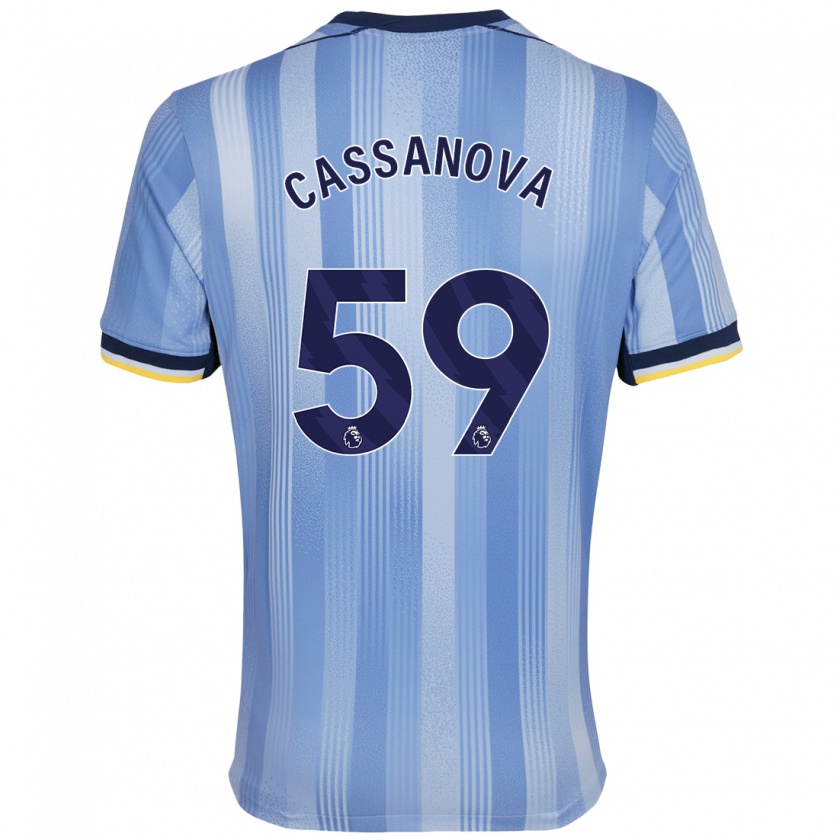 Kandiny Mujer Camiseta Dante Cassanova #59 Azul Claro 2ª Equipación 2024/25 La Camisa Chile