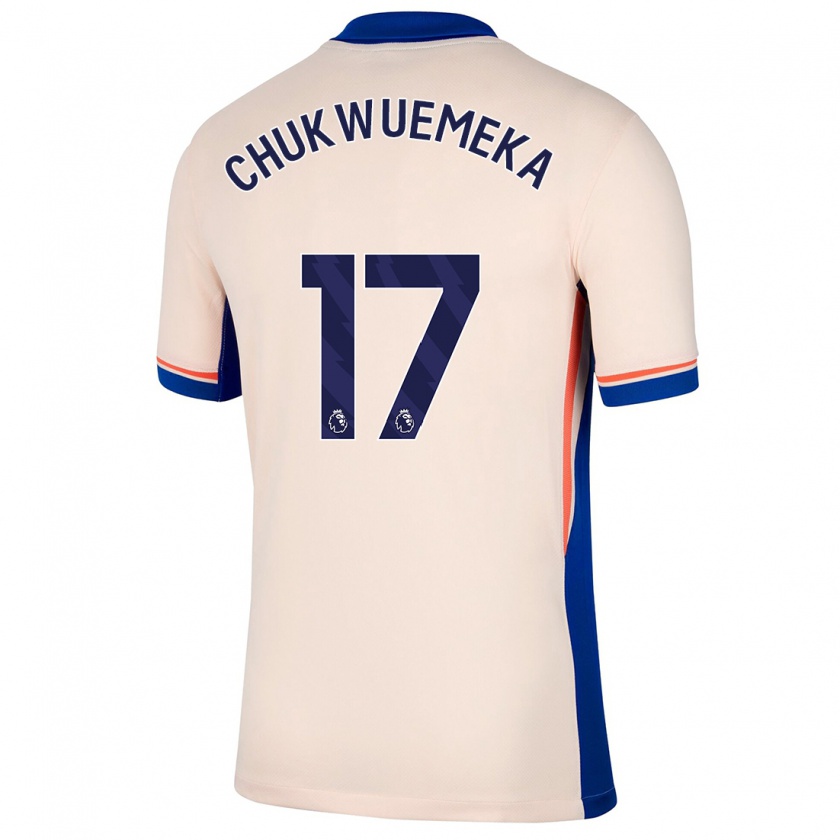 Kandiny Mujer Camiseta Carney Chukwuemeka #17 Beige Claro 2ª Equipación 2024/25 La Camisa Chile