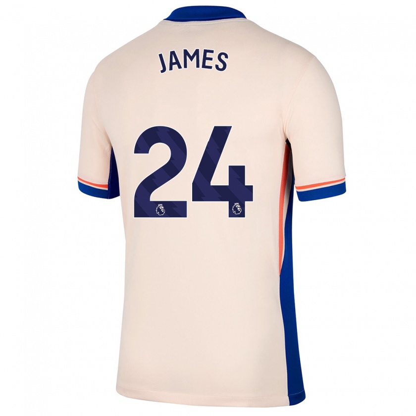 Kandiny Mujer Camiseta Reece James #24 Beige Claro 2ª Equipación 2024/25 La Camisa Chile