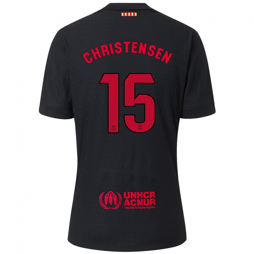 Kandiny Mujer Camiseta Andreas Christensen #15 Negro Rojo 2ª Equipación 2024/25 La Camisa Chile