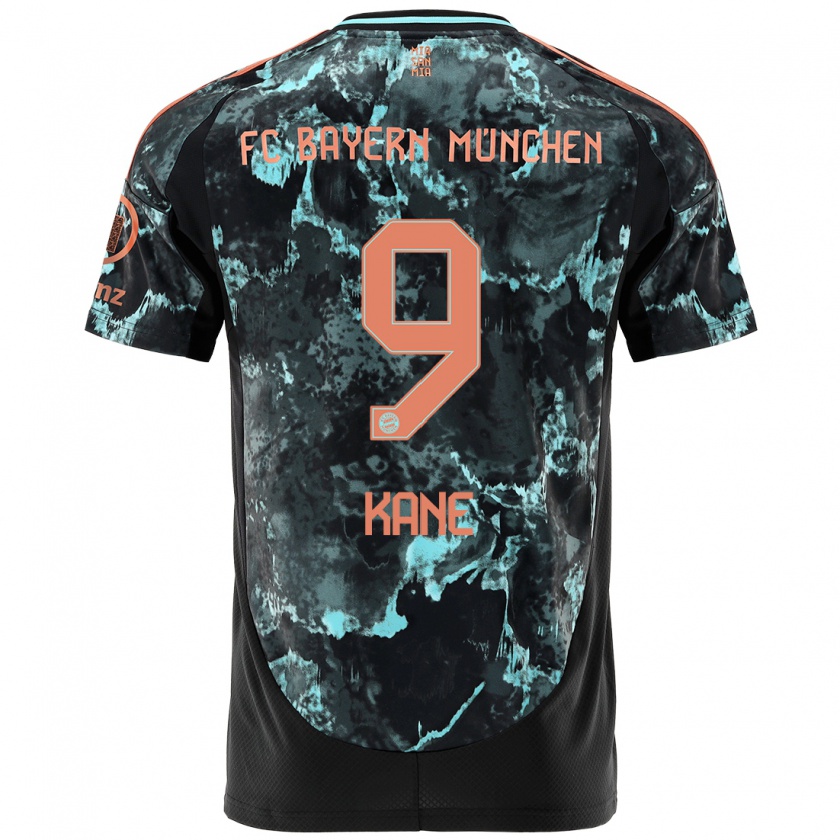 Kandiny Mujer Camiseta Harry Kane #9 Negro 2ª Equipación 2024/25 La Camisa Chile