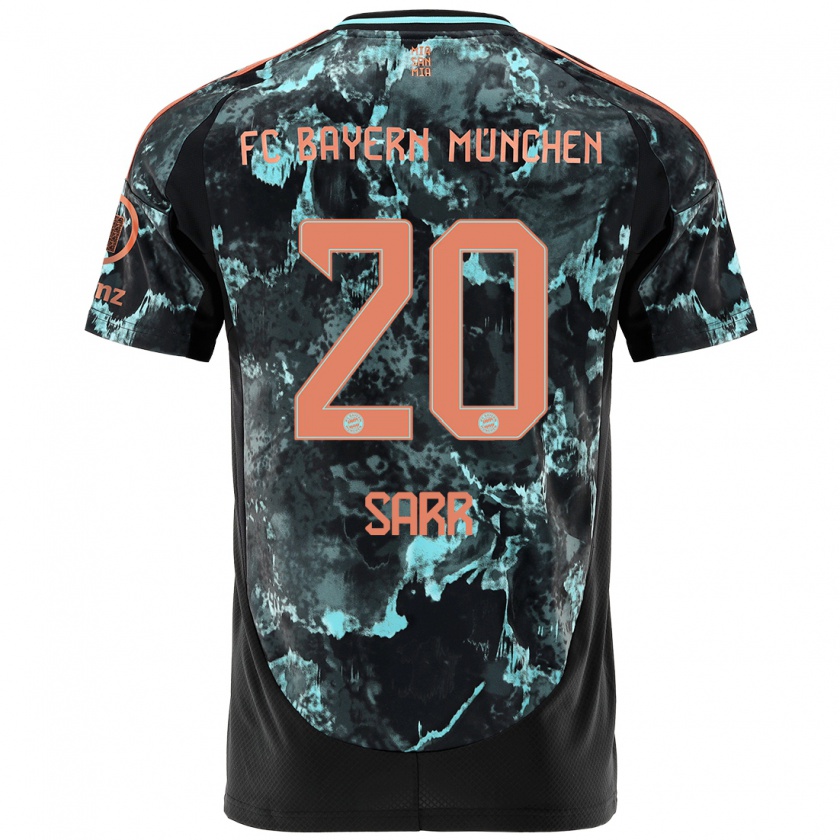 Kandiny Mujer Camiseta Bouna Sarr #20 Negro 2ª Equipación 2024/25 La Camisa Chile