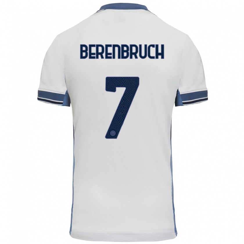 Kandiny Mujer Camiseta Thomas Berenbruch #7 Blanco Gris 2ª Equipación 2024/25 La Camisa Chile