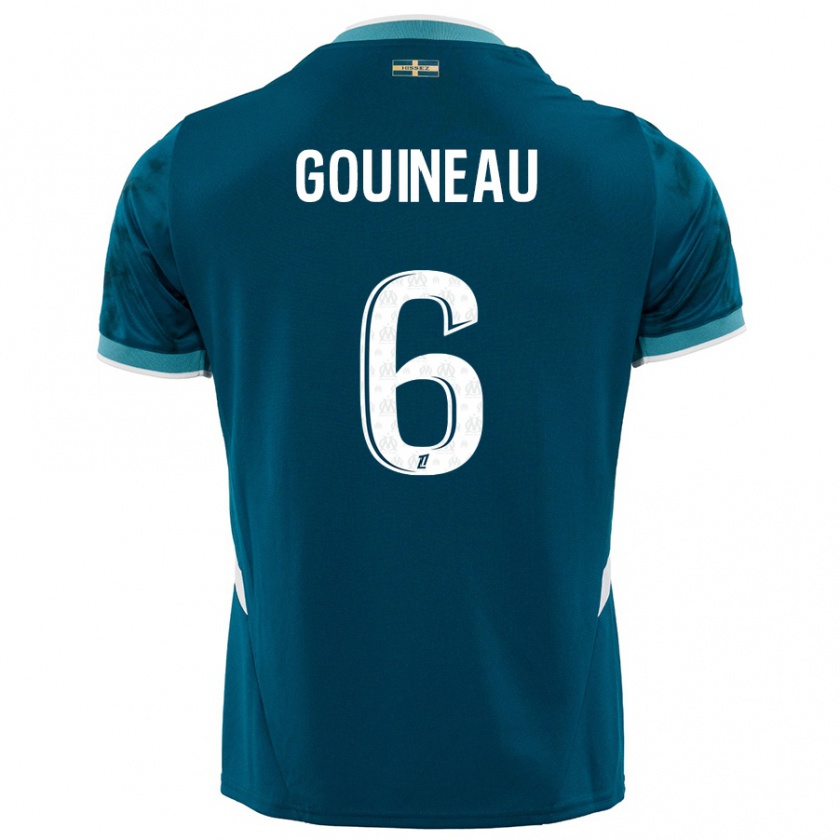 Kandiny Mujer Camiseta Coline Gouineau #6 Azul Turquesa 2ª Equipación 2024/25 La Camisa Chile