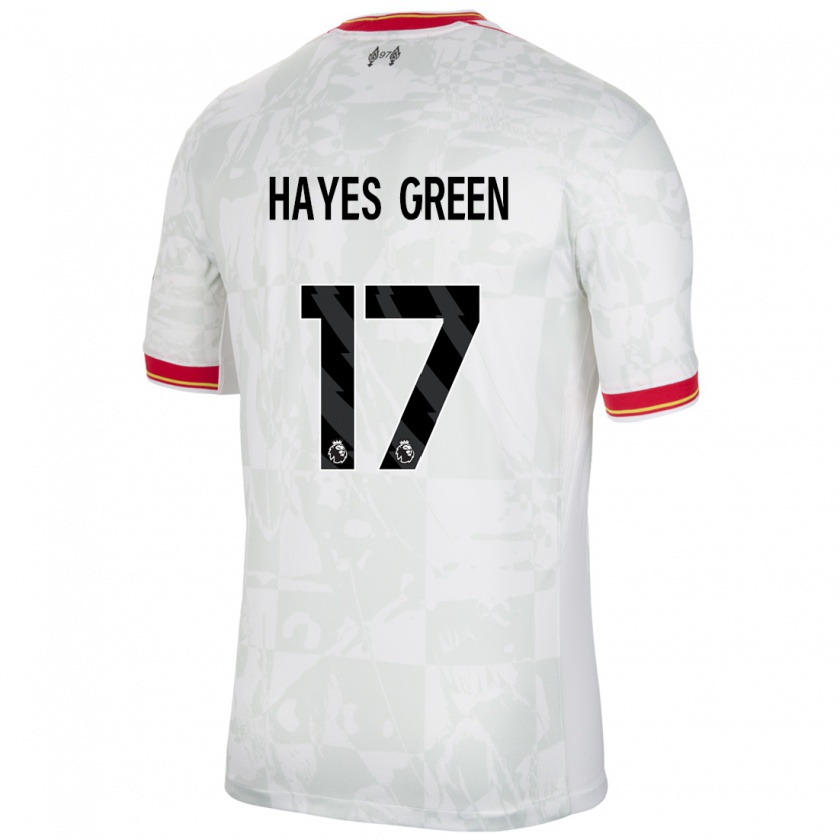 Kandiny Mujer Camiseta Charlie Hayes-Green #17 Blanco Rojo Negro Equipación Tercera 2024/25 La Camisa Chile