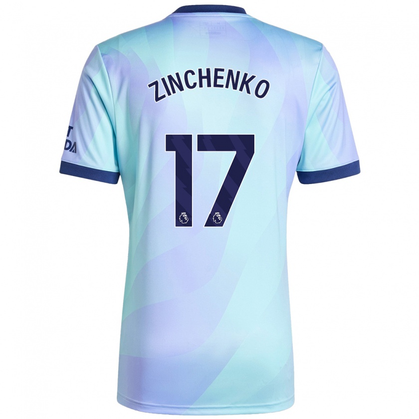 Kandiny Mujer Camiseta Oleksandr Zinchenko #17 Agua Equipación Tercera 2024/25 La Camisa Chile