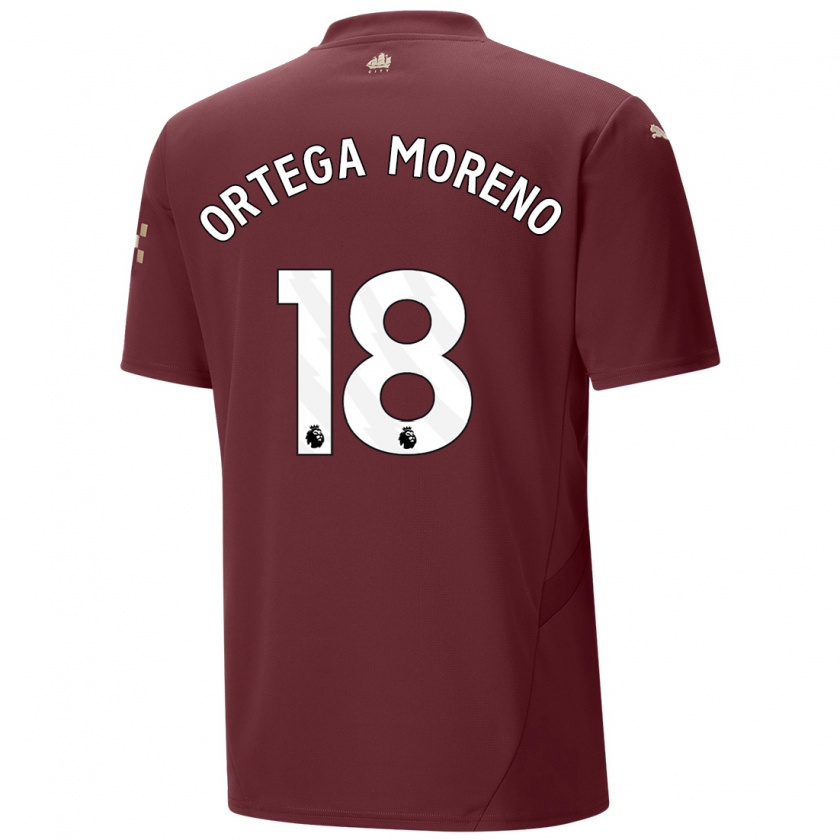 Kandiny Mujer Camiseta Stefan Ortega #18 Granate Equipación Tercera 2024/25 La Camisa Chile