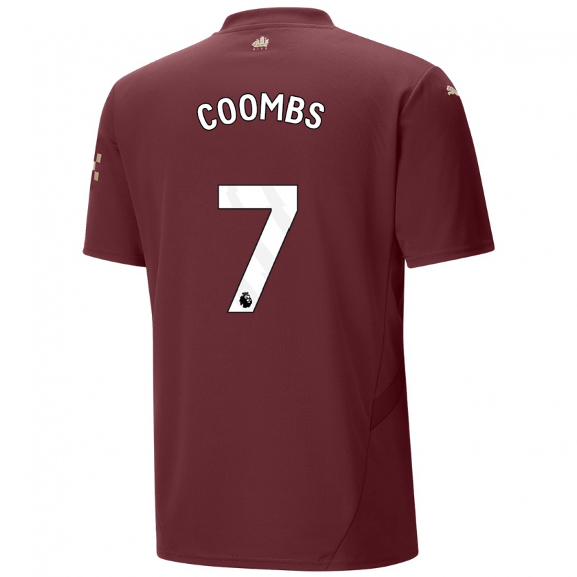 Kandiny Mujer Camiseta Laura Coombs #7 Granate Equipación Tercera 2024/25 La Camisa Chile