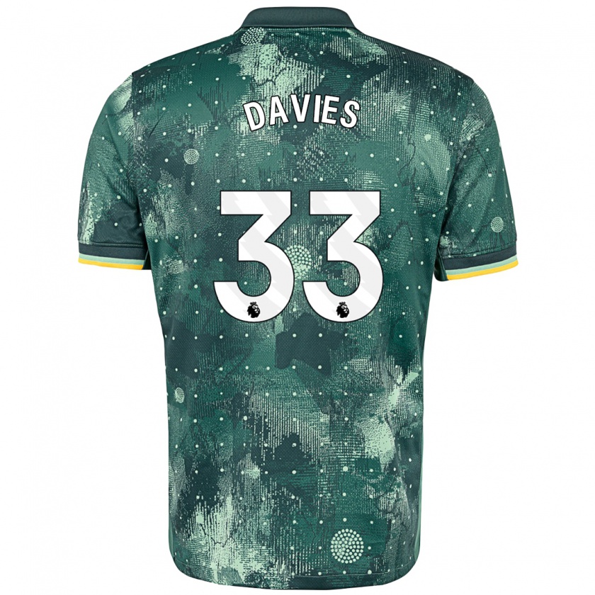 Kandiny Mujer Camiseta Ben Davies #33 Verde Menta Equipación Tercera 2024/25 La Camisa Chile