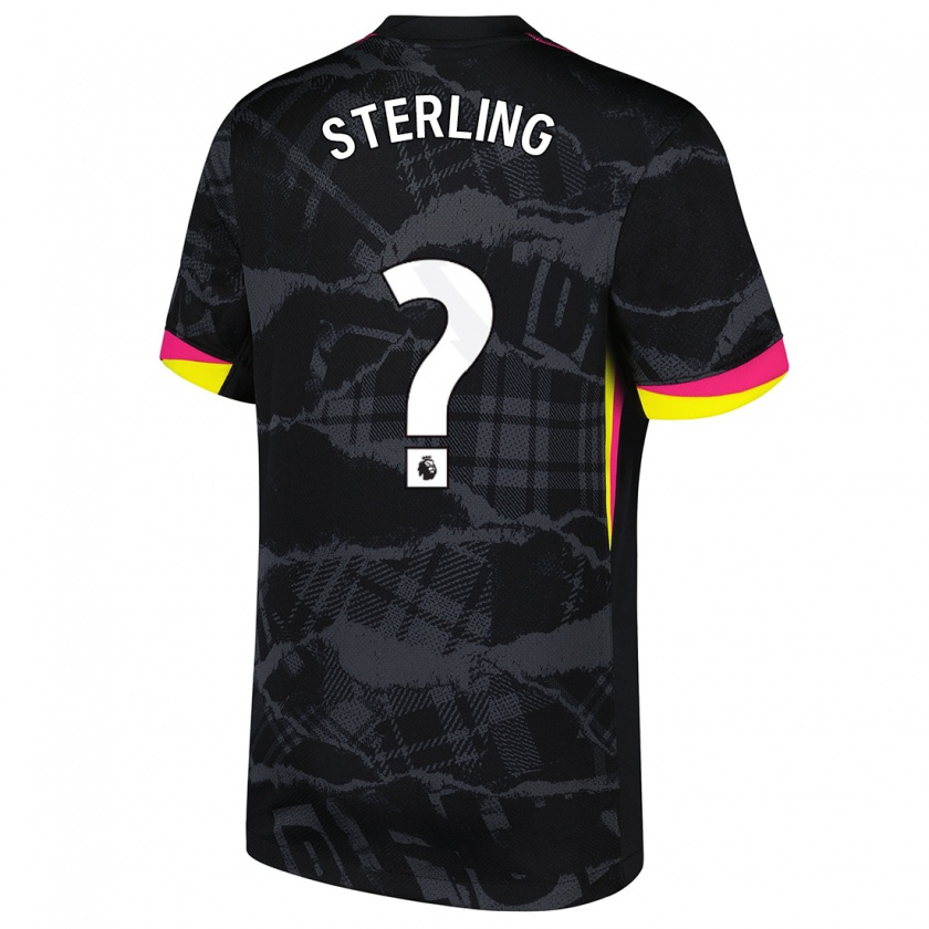 Kandiny Mujer Camiseta Raheem Sterling #0 Negro Rosa Equipación Tercera 2024/25 La Camisa Chile