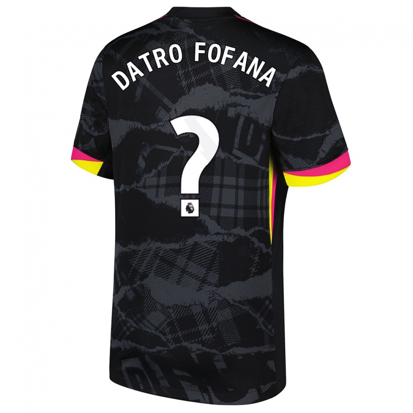 Kandiny Mujer Camiseta David Datro Fofana #0 Negro Rosa Equipación Tercera 2024/25 La Camisa Chile