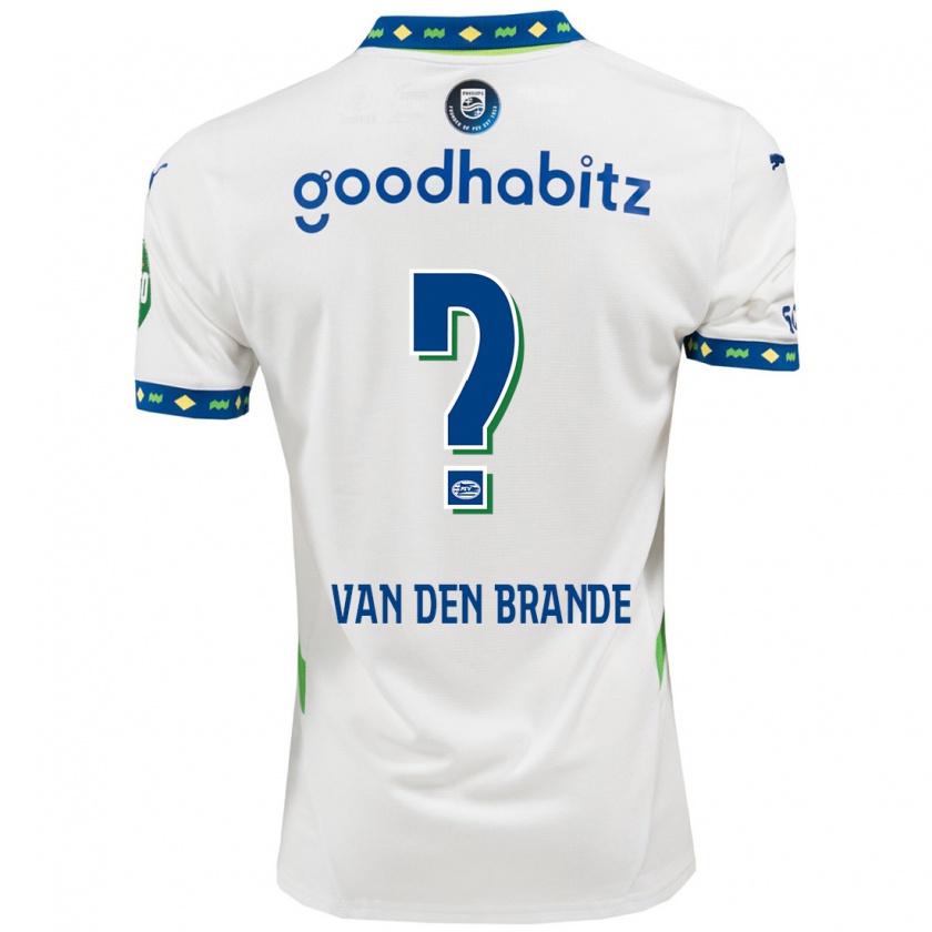 Kandiny Mujer Camiseta Daan Van Den Brande #0 Blanco Azul Oscuro Equipación Tercera 2024/25 La Camisa Chile