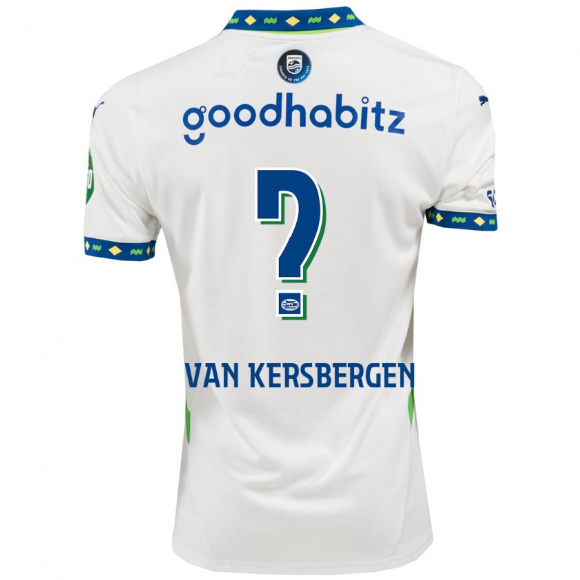 Kandiny Mujer Camiseta Sander Van Kersbergen #0 Blanco Azul Oscuro Equipación Tercera 2024/25 La Camisa Chile