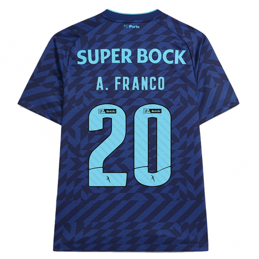 Kandiny Mujer Camiseta André Franco #20 Azul Marino Equipación Tercera 2024/25 La Camisa Chile