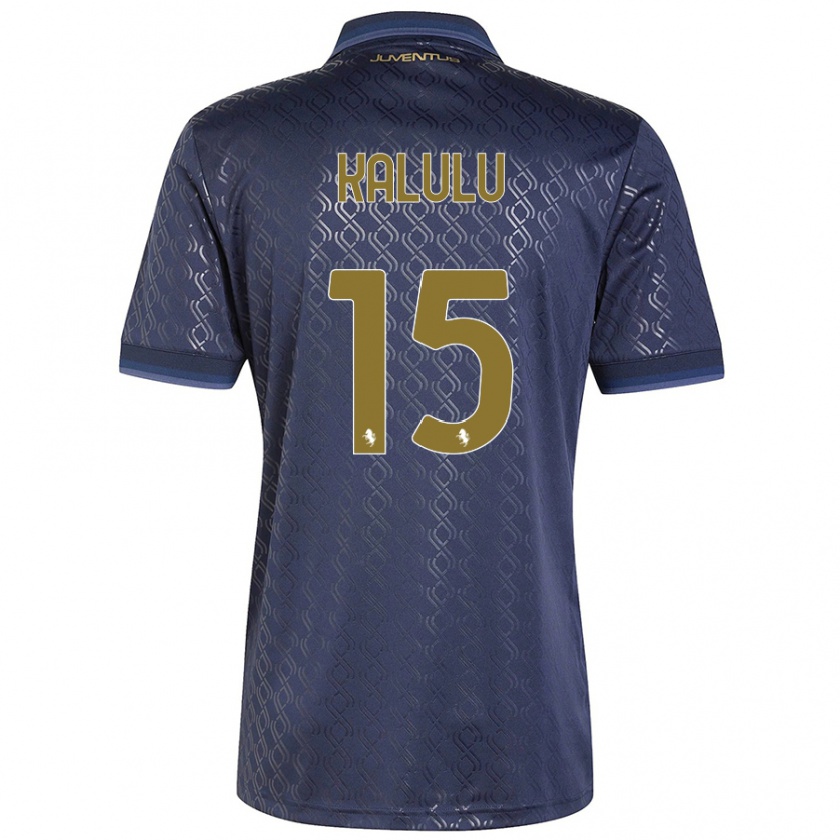 Kandiny Mujer Camiseta Pierre Kalulu #15 Azul Marino Equipación Tercera 2024/25 La Camisa Chile