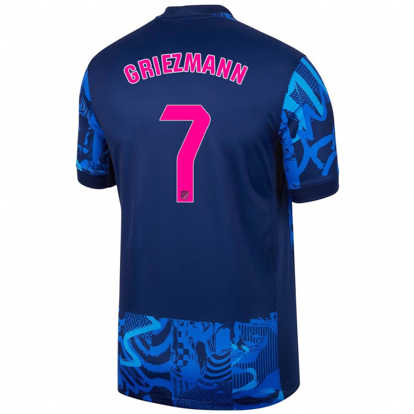 Kandiny Mujer Camiseta Antoine Griezmann #7 Azul Real Equipación Tercera 2024/25 La Camisa Chile