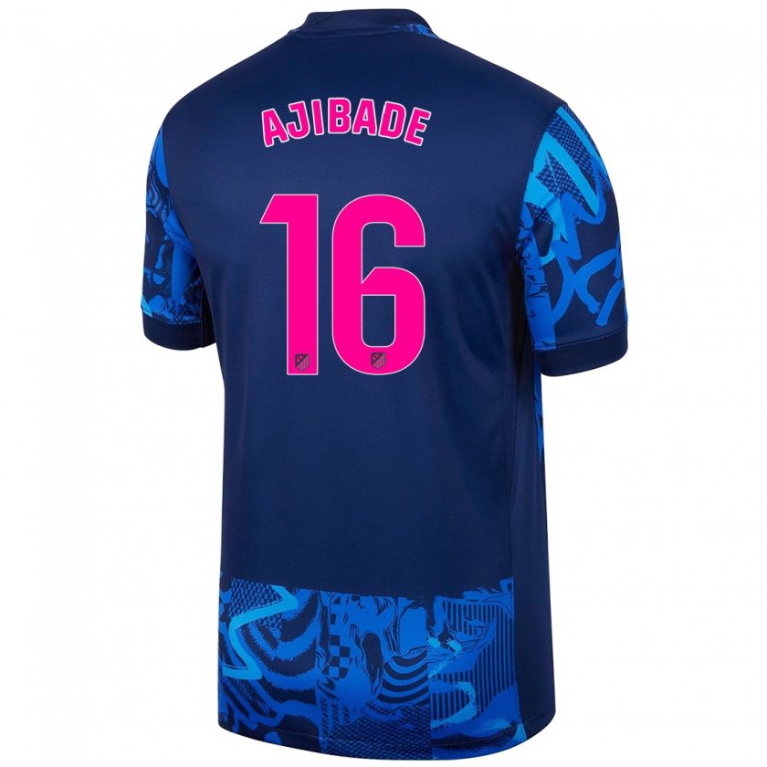 Kandiny Mujer Camiseta Rasheedat Ajibade #16 Azul Real Equipación Tercera 2024/25 La Camisa Chile