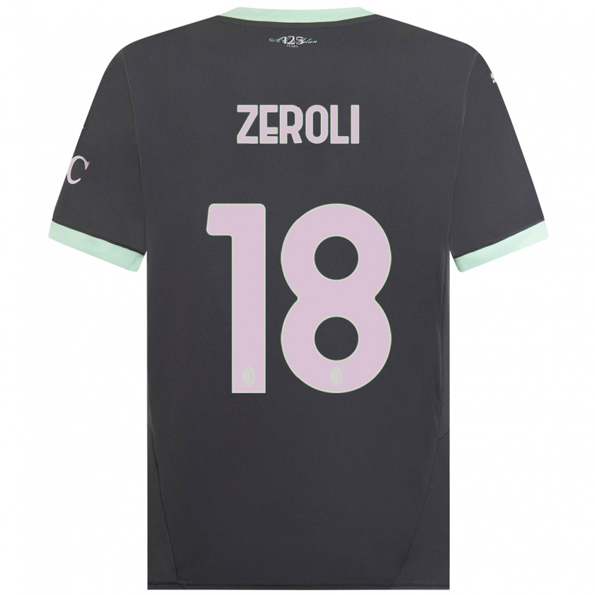 Kandiny Mujer Camiseta Kevin Zeroli #18 Gris Equipación Tercera 2024/25 La Camisa Chile