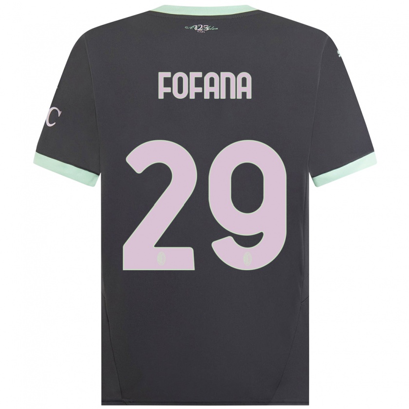 Kandiny Mujer Camiseta Youssouf Fofana #29 Gris Equipación Tercera 2024/25 La Camisa Chile