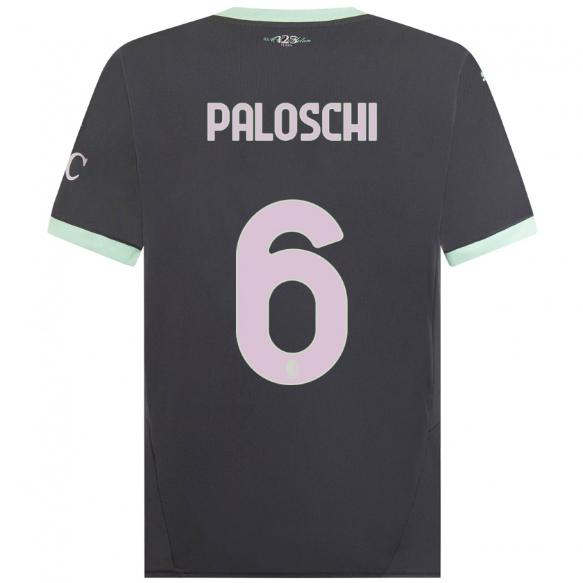 Kandiny Mujer Camiseta Dorian Paloschi #6 Gris Equipación Tercera 2024/25 La Camisa Chile