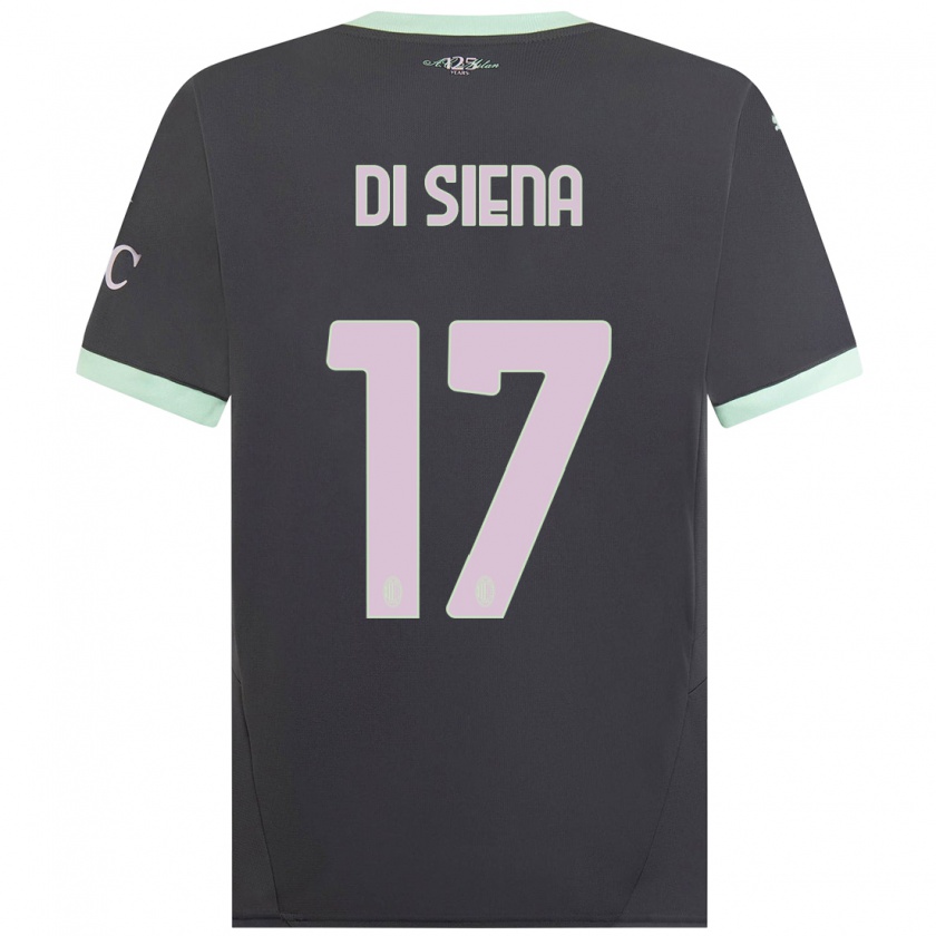 Kandiny Mujer Camiseta Andrea Di Siena #17 Gris Equipación Tercera 2024/25 La Camisa Chile