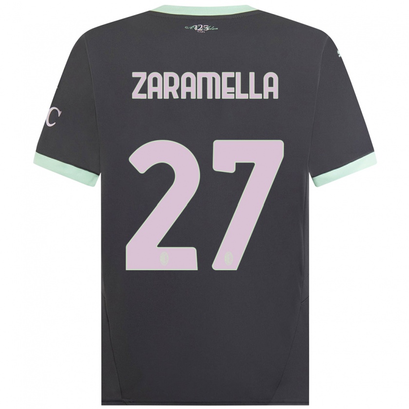 Kandiny Mujer Camiseta Mattia Zaramella #27 Gris Equipación Tercera 2024/25 La Camisa Chile