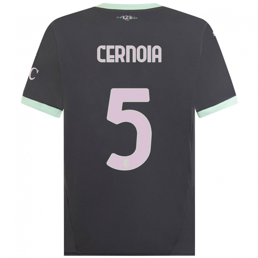 Kandiny Mujer Camiseta Valentina Cernoia #5 Gris Equipación Tercera 2024/25 La Camisa Chile