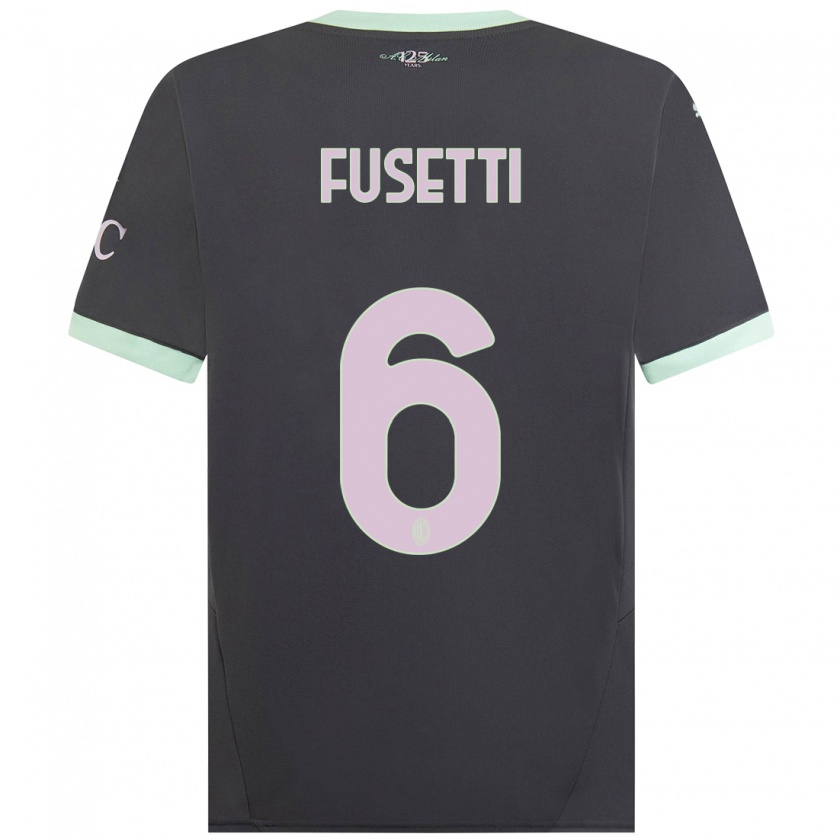 Kandiny Mujer Camiseta Laura Fusetti #6 Gris Equipación Tercera 2024/25 La Camisa Chile