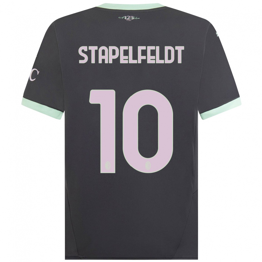 Kandiny Mujer Camiseta Nina Stapelfeldt #10 Gris Equipación Tercera 2024/25 La Camisa Chile