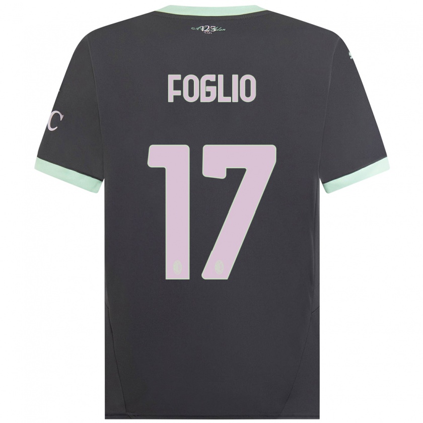 Kandiny Mujer Camiseta Christian Foglio #17 Gris Equipación Tercera 2024/25 La Camisa Chile