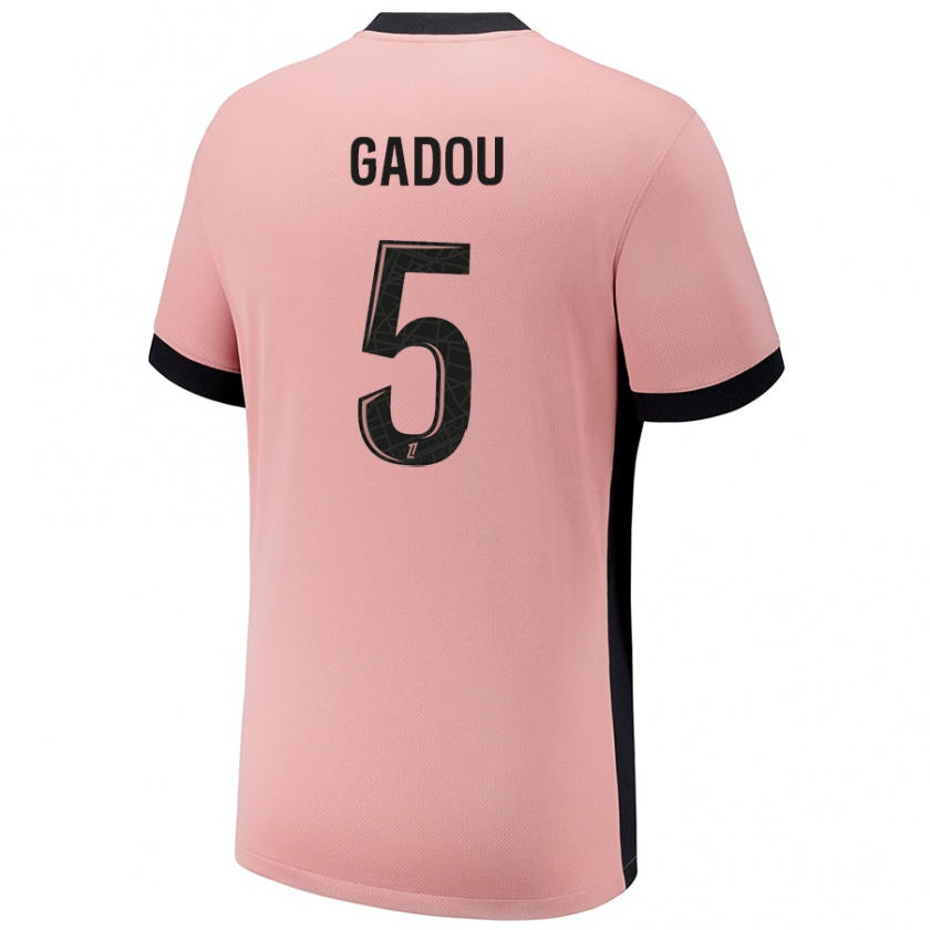 Kandiny Mujer Camiseta Joane Gadou #5 Rosa Óxido Equipación Tercera 2024/25 La Camisa Chile