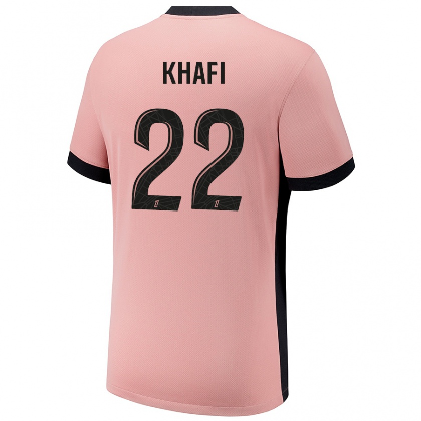 Kandiny Mujer Camiseta Yanis Khafi #22 Rosa Óxido Equipación Tercera 2024/25 La Camisa Chile