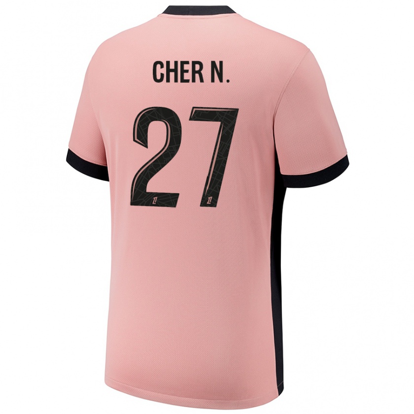 Kandiny Mujer Camiseta Cher Ndour #27 Rosa Óxido Equipación Tercera 2024/25 La Camisa Chile