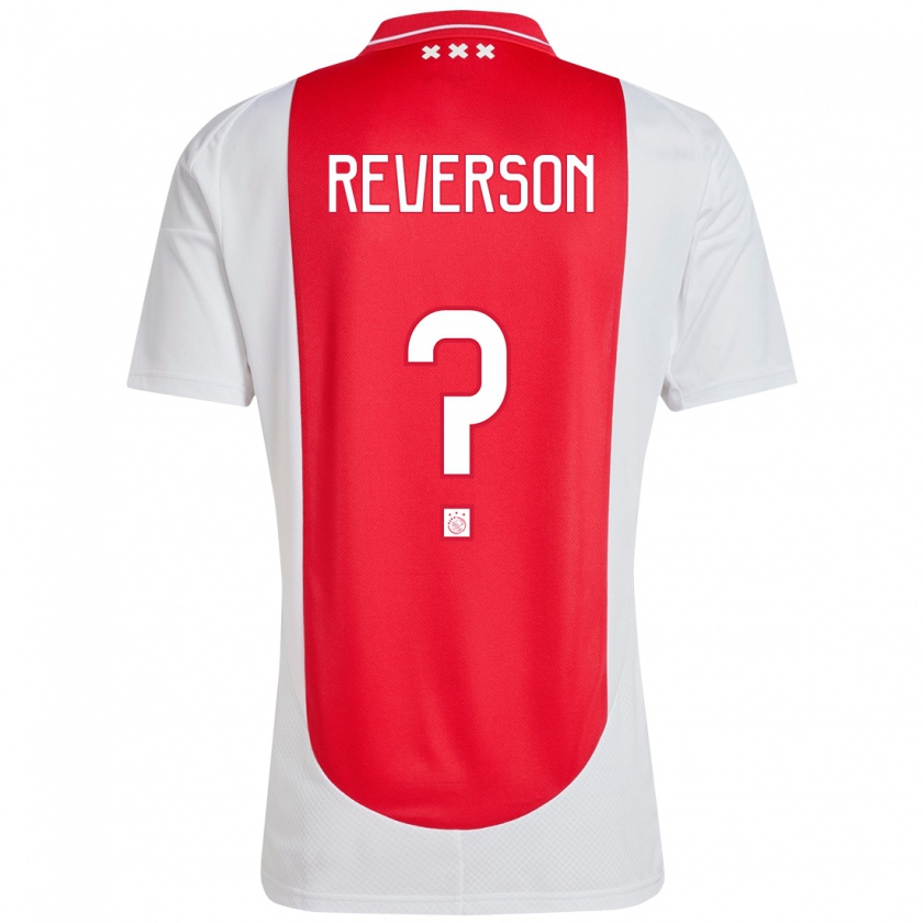 Kandiny Niño Camiseta Paul Reverson #0 Rojo Blanco 1ª Equipación 2024/25 La Camisa Chile