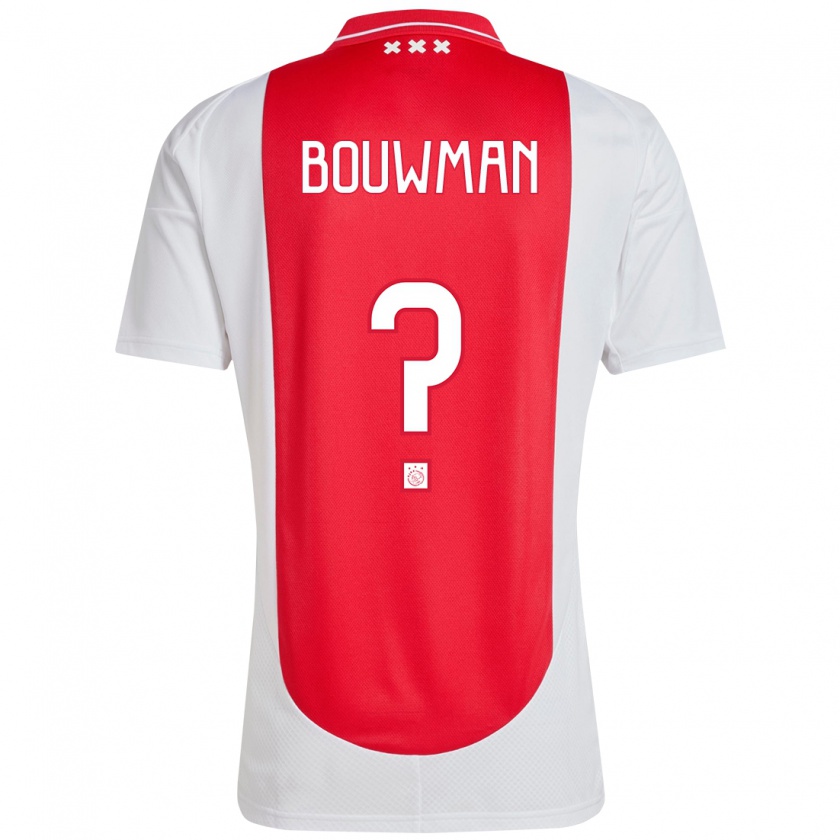 Kandiny Niño Camiseta Aaron Bouwman #0 Rojo Blanco 1ª Equipación 2024/25 La Camisa Chile