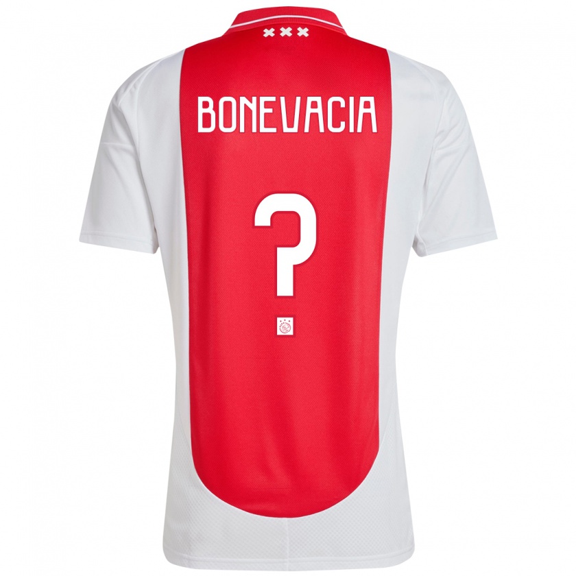 Kandiny Niño Camiseta Giuliano Bonevacia #0 Rojo Blanco 1ª Equipación 2024/25 La Camisa Chile