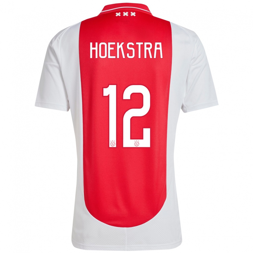 Kandiny Niño Camiseta Isabelle Hoekstra #12 Rojo Blanco 1ª Equipación 2024/25 La Camisa Chile