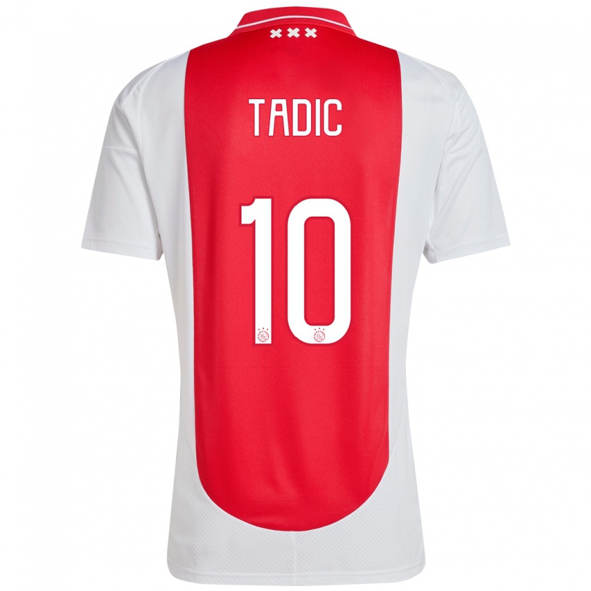 Kandiny Niño Camiseta Dusan Tadic #10 Rojo Blanco 1ª Equipación 2024/25 La Camisa Chile