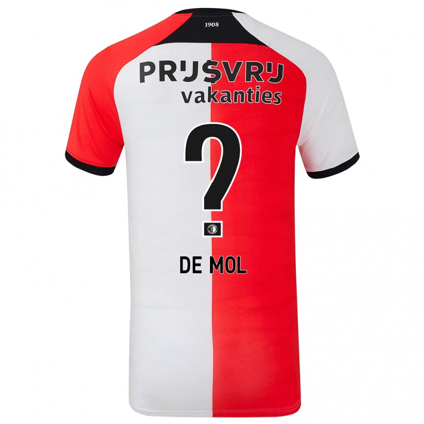 Kandiny Niño Camiseta Stenn De Mol #0 Rojo Blanco 1ª Equipación 2024/25 La Camisa Chile